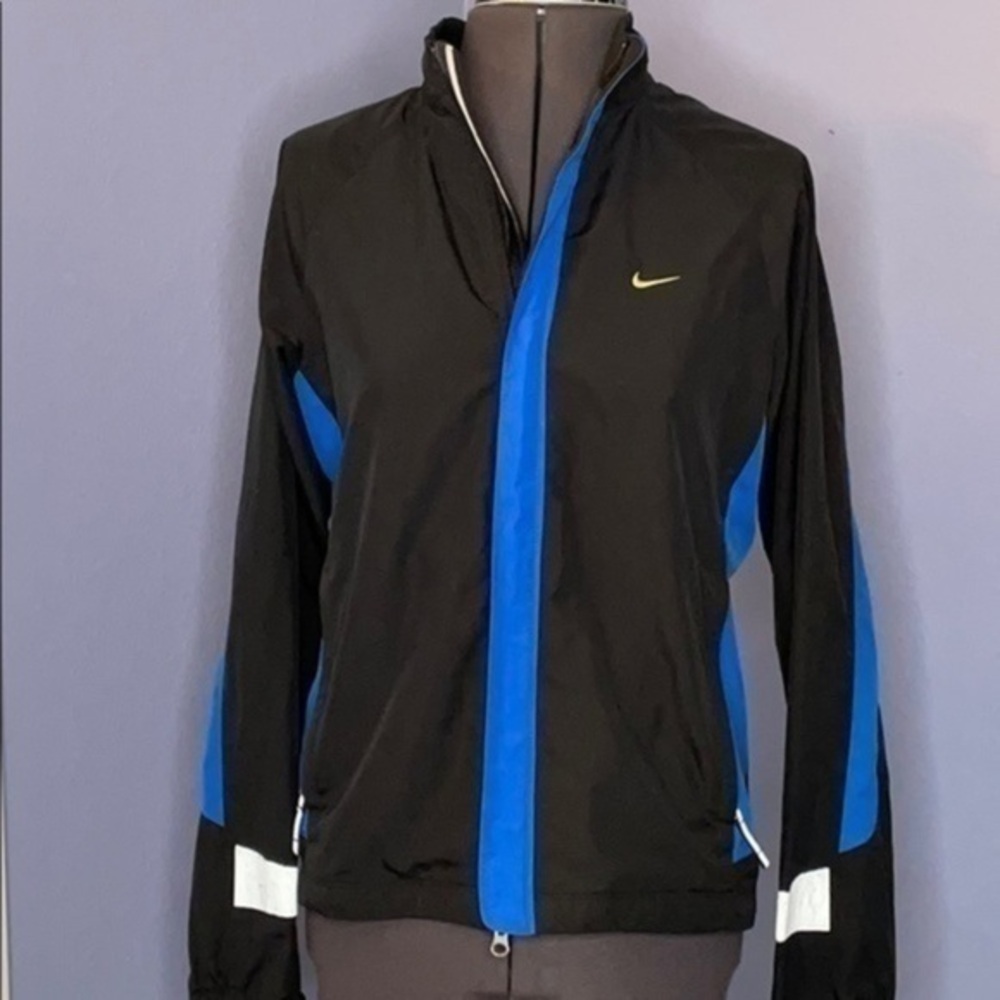 NIKE jacket XS blue black reflective running jacket